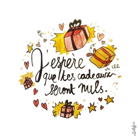 Badges trash Deloffre - J'espère que tes cadeaux seront nuls