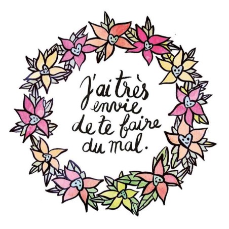 Badges trash Deloffre - J'ai très envie de te faire du mal