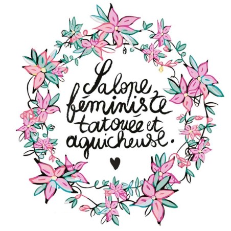 Badges trash Deloffre - Salope féministe tatouée et aguicheuse